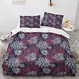 NUEYSP Bettwäsche 155x220 Feuerwerk Bettwäsche-Sets 3D-Motiv, Mikrofaser, 1 Bettbezug 155x220 + 1 Kissen 80x80 mit Verdecktem ReißVerschluss für Mädchen Jungen.