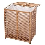 Mendler Wäschetruhe HWC-B18, Wäschebox Wäschekorb Wäschesammler, Bambus 61x50x35cm
