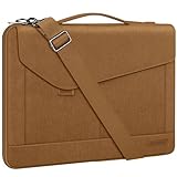 DOMISO 15-15.6 Zoll Laptop Tasche Wasserdicht Aktentasche Umhängetasche für ThinkPad L580/16 MacBook Pro/IdeaPad 320/Dell XPS 15/HP Envy x360/ASUS ROG Zephyrus/Acer Chromebook,Braun