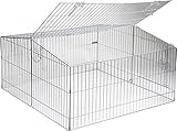 Kerbl Freilaufgehege (Gehege für große Kanninchen + Hasen, Maße 115x115 cm, Höhe 60 cm, Gitterabstand 3,5 cm, Auslauf mit Zwei Türen) 82845