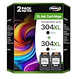 304 XL Schwarz Kompatibel für HP 304 Druckerpatronen 304XL 304 XL Multipack für HP Envy 5030 Druckerpatronen für HP Envy 5010 5020 5032 DeskJet 3760 3750 3720 3730 2630 2620 (304XL Schwarz, 2er-Pack)