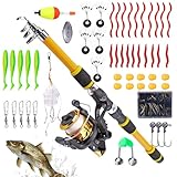 Kinder Angelrute,Teleskop Tragbare Mini Rute | 180 cm Tragbare Angelrute mit Rolle für Freizeit Camping Kajak Boot Mädchen