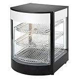 GGM Gastro | WHVJ3N | Warmhaltevitrine - 3 Ablagen - Schwarz - 30 °C bis 85 °C