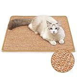 FUKUMARU Kratzmatte Katzen, 60x40 cm Groß, Natürliche Katzenkratzbretter, Sisal Kratzteppich, Kratzmatte für Katzen