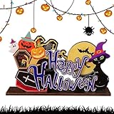 Halloween-Holz-Mittelstücke, Halloween-Dekorationen, Basteldekoration, Tischdekoration, Holz- für Halloween, Tischdekoration, Party-Dekoration