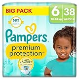 Pampers Premium Protection BIG PACK, Extra Large, Windeln Größe 6 (13+kg), 38 Stück