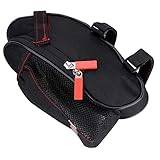 Xiuganpo Hochwertige Fahrradtasche, Nahtlose Fahrrad-Regenschutz-Sattelstützentasche mit Zusätzlicher Netztasche für Wasserflasche