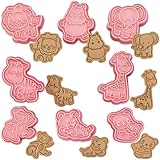 YeahBoom 8 Stück Tier Ausstechformen Set,Keks Ausstecher Stempel,3D Cartoon Ausstechform,Cookie Cutter kinder,Ausstechformen Kinder,Ausstecher für Kinder DIY Cookie Fondant Schokoladen Plätzchen