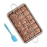 Brownie Backform Backblech Brownie, mit Trennwänden und Spatula, Antihaftbeschichtete Brownie Backform für Backen von Kuchenkeksen