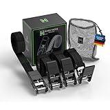 Hardtwerk® Spanngurte mit Ratsche (4 Stück) - 6m, 1000kg Greifkraft, TÜV & GS Zertifiziert - Vielseitige Ratschenzurgurte für den Professionellen Gebrauch - Anhänger, Gepäck & Camping, Schwarz