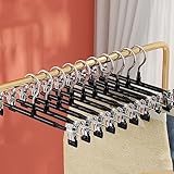 10 Stück Metall Hosenbügel,Kleiderbügel mit rutschfest Clips 30cm,Rostbeständig Rockbügel Hosenbügel Platzsparend für Hosen Shorts Rock Socken Unterwäsche