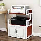 Multifunktionaler Druckerständer mit DateiGroßer Ablagetisch für PC-Scanner, Fax-Schredder, einfache Montage, 55,9 x 40,6 x 81,3 cm, stilvolles weißes Finish