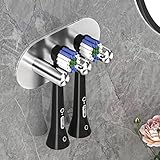 GGQ Zahnbürstenhalter Wand Ohne Bohren Elektrische Zahnbürste Halter, Aufsteckbürsten Halter, Selbstklebend Zahnbürstenkopf Halter für Bad Zahnbürsten Aufbewahrung (Silber, Klein)