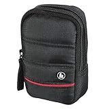 Hama Kameratasche „Samara“ für Digitalkamera (Fototasche klein für Kompaktkamera, mit Gürtelschlaufe, Reißverschluss und Zubehörfach, reißfestes Polyester, 6 x 2,5 x 10,5 cm) schwarz
