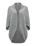 OPUS Damen Poncho/Cape | Strickcape AMARYLLIS Oversize mit Waffelstruktur hazy fog melange, 0