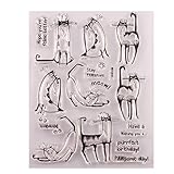Silikon-Stempel mit Katzen-Motiv, transparent, zum Basteln, für Scrapbooking, Prägung, Album, Dekoration, Kunsthandwerk, sehr handlich und professionell