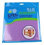 OPEN BRICKS OB-P32LV1 Bauplatte, Lila/Lavendel,lila/Lavender, 25.5 cm x 25.5 cm x 0.5 cm