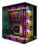Talius Cronos ATX Gaming Box, gehärtetes Glas, RGB-Lüfter (in DREI Farben erhältlich) (Schwarz)