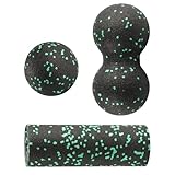 3 STK Faszienball Set und Faszienrolle Set, Faszienrolle Wirbelsäule, Massageball Fuß Faszienroller Set, für Duoball Massagebälle, Faszienball Rücken Füße Rücken Yoga Muskelmassage Faszienbälle