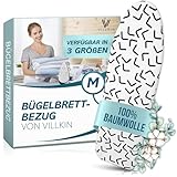 Villkin Bügelbrettbezug aus Baumwolle für Dampfbügeleisen und Dampfbügelstationen (M)