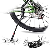 DOBEN Fahrradständer Einstellbarer - Hinterbauständer Aluminiumlegierung - Anti-Rutsch Gummi Fuß Seitenständer für 24-29 Zoll - Fahrrad Ständer/Kickstand/Prop Stand für Mountainbike/MTB, und mehr