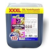VERY Color Gel, dickflüssiges Waschmittel im 10l Vorratspack (333 Waschladungen), tiefenreine Sauberkeit dank konzentrierte Reinheitsformel, angenehmer aber unaufdringlicher Frischeduft, 20°C - 60°C