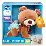 Vtech I Krabbel-mit-Mir-Bär I Interaktives Plüschtier mit Musik, Licht und Sprache für Motorik und Lernen I Krabbelhilfe I Plüschtier I Motorikförderung I Für Kinder 9-36 Monate