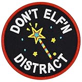 TailWag Planet Aufnäher mit Aufschrift 'Don't Elf'n Distract Service', bestickt, mit Klettverschluss