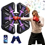 Music Boxing Machine, Smart LED Bluetooth Musical Boxing Machine, mit Boxhandschuhen, Wandmontiertes Boxziel, 9 Geschwindigkeitsmodi und Zählmodus Für Erwachsene und Kinder Exercise (B)