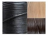 AURORIS - Lederband rund Ø 2 mm - Länge/Farbe wählbar - Variante: 2m / schwarz