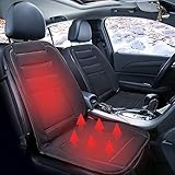 12V Heizkissen für Sitzheizung für Auto, Universelle für Autositzheizung Beheizt Winter Warm Zubehör für Innenräume, Beheizbare für Autositzauflage Sitzauflag für Auto für Heizung (Schwarz, One Size)