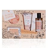 Accentra Bade-Geschenkset für Frauen POETRY OF FLOWERS, Körperpflege-Set in einer eleganten Geschenkschachtel, 4-teiliges Entspannungs-Geschenk für Damen