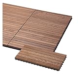 iWerk® – Holzfliesen Thermo-Esche [Lange Lebensdauer] | Bodenfliesen aus Echtholz mit EASY KLICK-SYSTEM | Robuster Bodenbelag für Terrasse, Balkon & Garten | Made in Europe | 30 x 60 cm