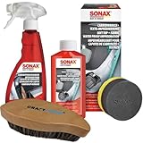 3 teiliges Cabrio-Verdeckreinigungs-Set: SONAX 250ml Cabrioverdeck Imprägnierung + Cabrioverdeckreiniger 500ml + Craft-Equip Lederbürste zur schonenden und gründlichen Reinigung ihres Cabrioverdecks