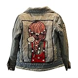 LSERVER Mädchen Mode Persönlichkeit Jeansjacke, Hellblau, 122-128(Fabrikgröße: 120)