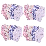 Ipetboom 4 Sätze Waschbares Tante Handtuch Baumwolle Für Damen Wiederverwendbar Feminin Für Frauen Zeitraum Saugfähig Slipeinlagen Für Damen Pads Liner Stillen Kohlefaser 4 Stücke * 4