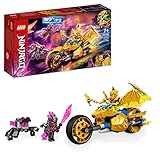 LEGO 71768 NINJAGO Jays Golddrachen-Motorrad, Set mit Jay-Minifigur und Drachen- und Schlangen-Figuren, Spielzeug für Kinder ab 7 Jahre