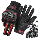 Motorrad-Handschuhe, sturzsicher, Fahrradhandschuhe mit Hartschale und vollen Fingern, Schutzhandschuhe für Outdoor-Sport, Motorrad-Laufhandschuhe für Radfahren