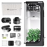 Hon&Guan Growzelt Komplettset mit HG1000 LED Grow Lampe 60x60x160cm Grow Tent 150mm Rohrventilator Aktivkohlefilter Belüftungssystem, Grow Zelt Komplettset Hydroponics Indoor Grow Set