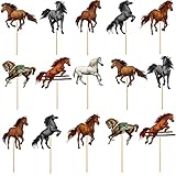 REDO 40 Stück Pferde-Kuchenaufsatz, Cupcake-Topper, Pferd, Kuchen, Geburtstag, Party, Dekoration, Kuchendekoration, Cupcake-Dekoration