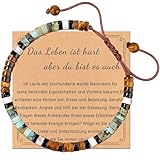 Wonninek Wonnnek Heilsteine Aarmband für Frauen, Armband mit inspirierender Affirmationskarte, Gleichgewichtsschutz, Angstlinderung, Heilsteine Yoga Meditation Armband