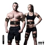 Zhailyn Muskelstimulator, EMS Bauchmuskeltrainer, Elektrischer Muskeltoner, Heim-Fitnessgürtel, Tragbarer Fitnesstrainer für Arm und Bein, 8 Modi + 19 Gänge, USB-Aufladung (Keine Gel-Pads Nötig)