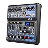 Professioneller Audiomixer Soundboard Konsolensystemschnittstelle 8-Kanal-Soundboard USB Bluetooth MP3 48 V Phantomspeisung Stereo DJ Studio Streaming FX 99-Bit-DSP-Prozessor