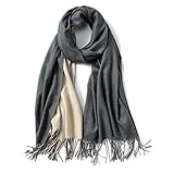 LEIDAI Damen Wollschal Pashmina Schals Kaschmir Winter-Schals für Frauen Schal Umhänge(39#Beige-Hellgrau)