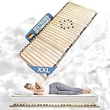 Coemo XXL Lattenrost 120x200 Big Size extra stabil bis 200 kg belastbar, mit Härtegradeinstellung, 28 elastische Leisten, für alle Matratzentypen, durchgehende Seitenholme, DIY Selbstmontage