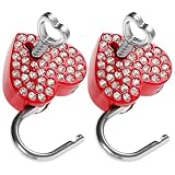 Alipis 2 Stück Herzförmige Vorhängeschlösser aus Legierung Kleines Kofferschloss mit Schlüssel Reiseschloss für Gepäck und Liebesschloss