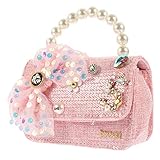 Holibanna Kindertasche Umhängetasche Für ädchen Einfache Schultertasche Mit Perlengriff Ideal Für Kleinkinder üße Crossbody Tasche Für Den Täglichen Gebrauch