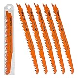 SURFOU Säbelsägeblätter Holz 240mm 5TPI Sägeblätter Säbelsäge, Sägeblatt Säbelsägeblatt Säbelsägen Blätter für Reciprosäge, Reciprosägeblätter Grünholz Saegeblaetter Set, 5 Stück