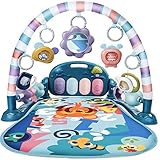 Otthoni Spielbogen Baby Spielmatte Spielzeug Spieldecke, mit Musik Lichtern Abnehmbar Rassel Beißring Babyspielzeug Baby Neugeborene 0+ Monate Blau