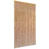 vidaXL Insektenschutz Türvorhang Fliegenschutz Dekovorhang Bambusvorhang Raumteiler Faden Vorhang Deko für Balkontür Bambus 100x200cm